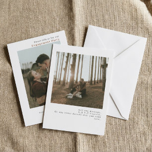 Modern Minimalist Simple 2-Photo Wedding Invitation