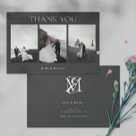 Modern Minimalist Simple 3 Photos Wedding Thank You Card<br><div class="desc">Modern Minimalist Simple 3 Photos Wedding Thank You Card</div>