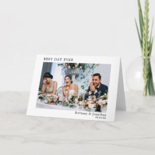 Modern Minimalist Simple Best Day Ever Fold Thank You Card