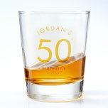 Modern Minimalist Simple Birthday Party Shooter Shot Glass<br><div class="desc">Here's to your special day! Customize our Minimalist Birthday Party Shooter. Add your personal touch for a memorable celebration. Cheers to another year of fabulous!  #CustomShotGlass #BirthdayBash</div>