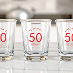 Modern Minimalist Simple Birthday Party Shooter Shot Glass<br><div class="desc">Here's to your special day! Customize our Minimalist Birthday Party Shooter. Add your personal touch for a memorable celebration. Cheers to another year of fabulous!  #CustomShotGlass #BirthdayBash</div>