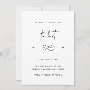 Modern Minimalist Simple Black Knot Save the Date