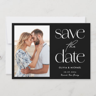 Modern Minimalist Simple Chic Photo Wedding Save The Date