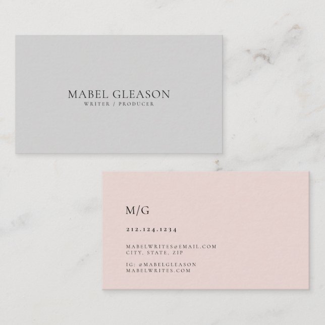 Modern Minimalist Simple Clean Professional Design Business Card (Front/Back)