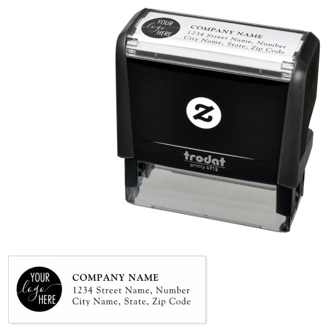 Modern Minimalist Simple Company Logo Self-inking Stamp (In Situ)