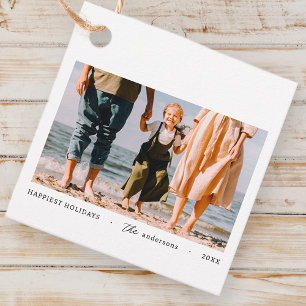 Modern Minimalist Simple Custom Family Photo Favour Tags