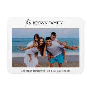 Modern Minimalist Simple Custom Family Photo Magnet