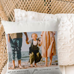 Modern Minimalist Simple Custom Family Photo Throw Pillow<br><div class="desc">Design is composed of simple serif and playful script typography against a white background. Add a custom photo.</div>