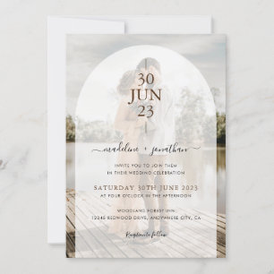 Modern Minimalist Simple Door 2 Photo Wedding Invitation