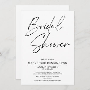 Modern Minimalist Simple Elegant Bridal Shower Invitation