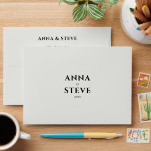 Modern Minimalist Simple Elegant Ivory Wedding Envelope