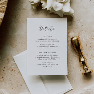 Modern Minimalist Simple Formal Elegant Wedding Enclosure Card