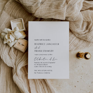 Modern Minimalist Simple Formal Elegant Wedding Invitation