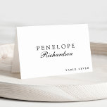 Modern Minimalist Simple Guest Name  Place Card<br><div class="desc">wedding table place card,  simple place card,  bridal shower,   minimalist ,  wedding reception ,  classy minimal classic luxury ,  elegant printed place card,  rehearsal dinner escort,  modern folded guest name,   black white calligraphy style.</div>