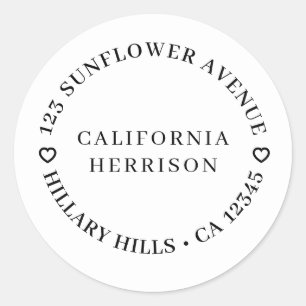 Modern Minimalist Simple Heart Design Classic Round Sticker