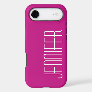 Modern Minimalist Simple Hot Pink, Jumbo Big Name,