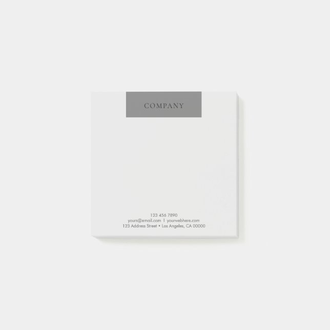 Modern Minimalist Simple Layout Typo Black & Grey Post-it Notes (Front)