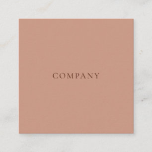 Modern Minimalist Simple Layout Typo Warm Coffee Square Business Card