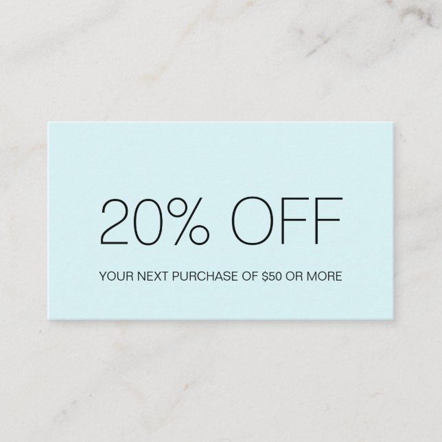 Modern minimalist simple pastel discount cards (Front)