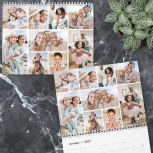 Modern Minimalist Simple Photo Collage Calendar