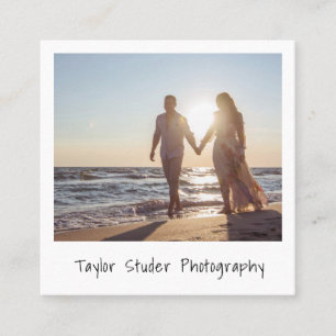 Modern Minimalist Simple Photo Photography Square Business Card