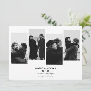 Modern minimalist simple photo wedding  invitation