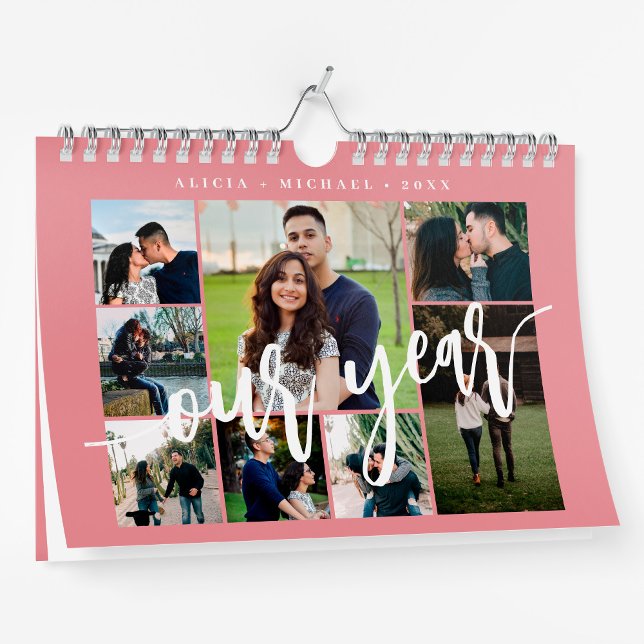 Modern minimalist simple pink photo collage calendar (Creator Uploaded)