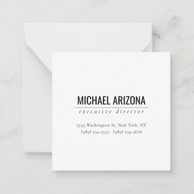 Modern Minimalist Simple Plain  Card (Front)