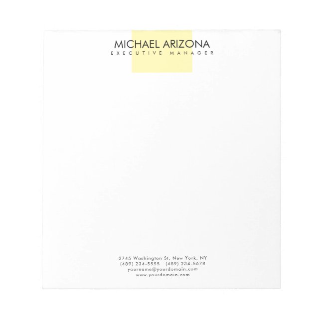 Modern Minimalist Simple Plain Notepad (Front)