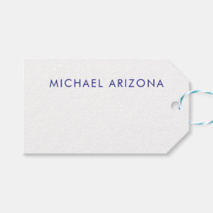 Modern Minimalist Simple Plain Own Name Gift Tags