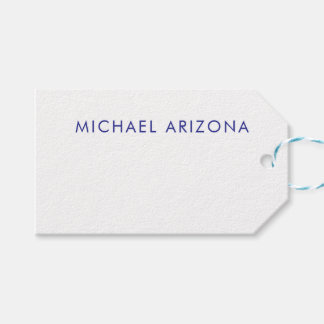 Modern Minimalist Simple Plain Own Name Gift Tags