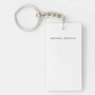 Modern Minimalist Simple Plain Own Name Keychain