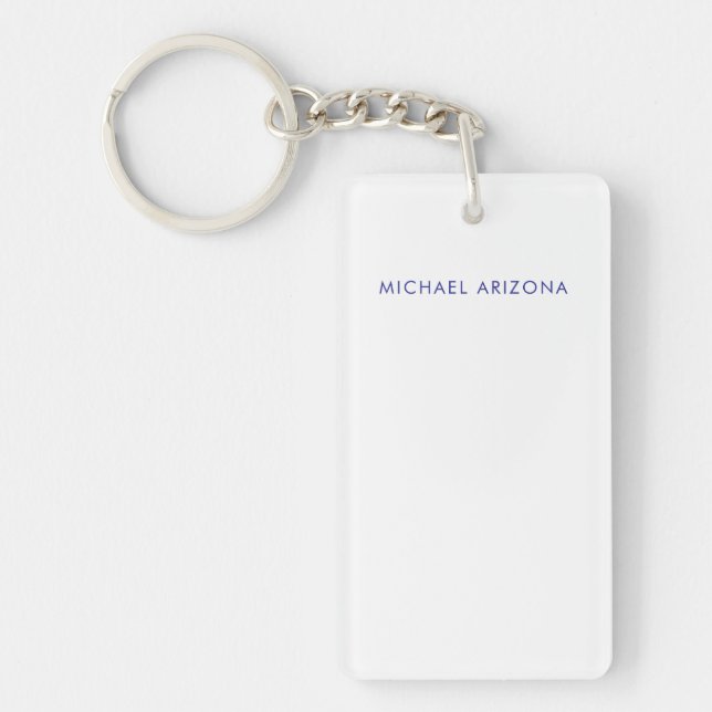 Modern Minimalist Simple Plain Own Name Keychain (Front)
