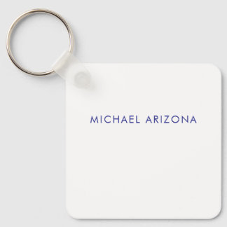Modern Minimalist Simple Plain Own Name Keychain