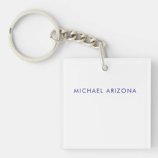 Modern Minimalist Simple Plain Own Name Keychain
