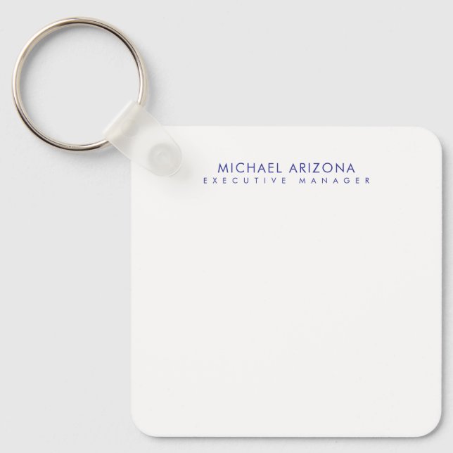 Modern Minimalist Simple Plain Own Name Keychain (Front)