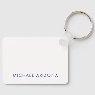 Modern Minimalist Simple Plain Own Name Keychain