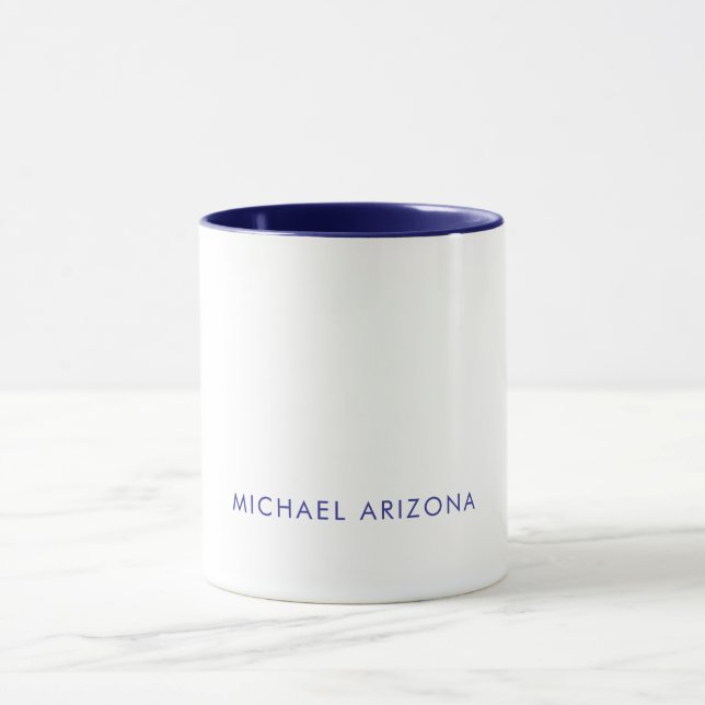 Modern Minimalist Simple Plain Own Name Mug (Center)