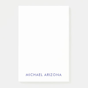 Modern Minimalist Simple Plain Own Name Post-it Notes