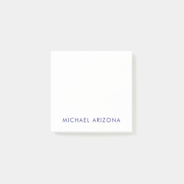 Modern Minimalist Simple Plain Own Name Post-it Notes (Front)
