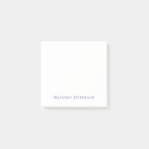 Modern Minimalist Simple Plain Own Name Post-it Notes