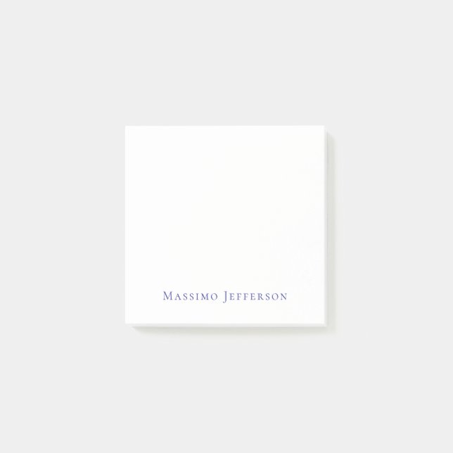 Modern Minimalist Simple Plain Own Name Post-it Notes (Front)