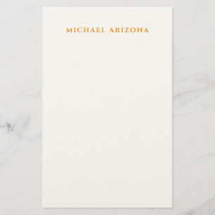 Modern Minimalist Simple Plain Own Name Stationery
