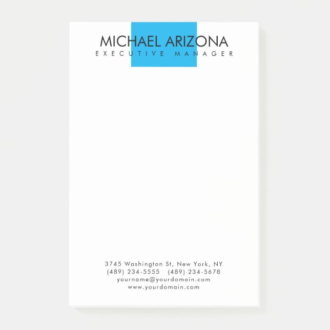 Modern Minimalist Simple Plain Post-it Notes (Front)