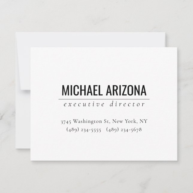 Modern Minimalist Simple Plain  RSVP Card (Front)