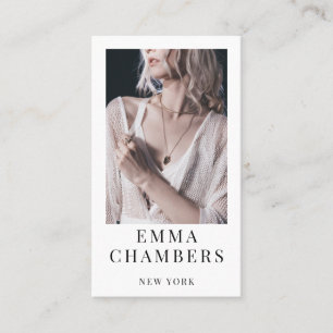 Modern Minimalist Simple Professional Photo Business Card