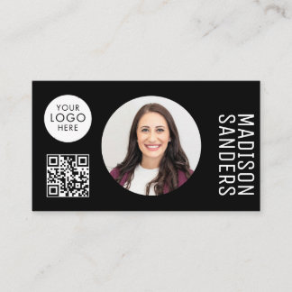 Modern Minimalist  Simple Professional Photo QR Business Card