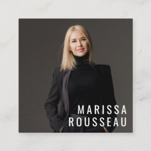 Modern Minimalist Simple Professional Photo Square Business Card