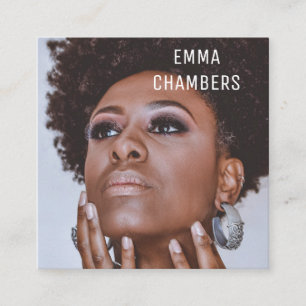 Modern Minimalist Simple Professional Photo Square Business Card