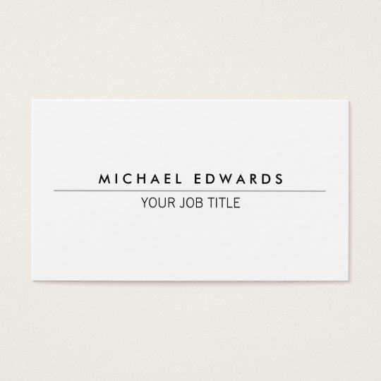 Modern minimalist simple professional white business card